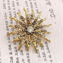 Retro brooch - sun with crystalsBrooches
