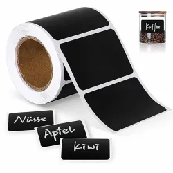 Autocollants multifonctions pour tableau noir - étiquettes pour pots noirs - réutilisables - imperméables - 120 pièces