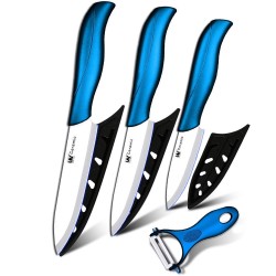 Ceramic knives with covers / peeler - 4 pieces setCeramic