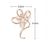Fleur d'opale rose avec cristaux - broche élégante