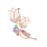 Tulipes d'opale double avec cristaux - broche