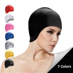 Bonnet de bain en silicone - protection oreilles / cheveux longs - imperméable - unisexe