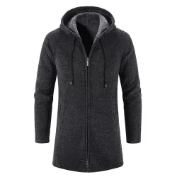 Elegante warme pullover - lange sweater met capuchonJassen
