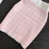 Knitted plaid set - skirt - vest - cardiganDresses