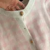 Ensemble à carreaux en maille - jupe - gilet - cardigan