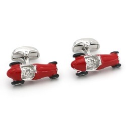 Uitstekende rode auto - zilveren manchetknopenManchetknopen