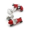 Uitstekende rode auto - zilveren manchetknopenManchetknopen
