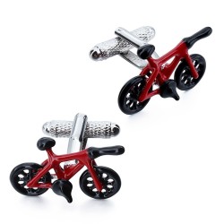 Rode fiets - zilveren manchetknopenManchetknopen