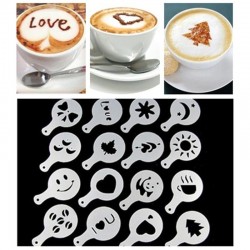 Stencils for coffee - cappuccino - latte - templates - 16 piecesCoffee ware
