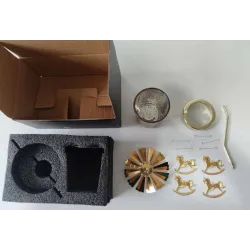Decorative candle holder - rotatable - snowflakes - angels - horses - goldCandles & Holders