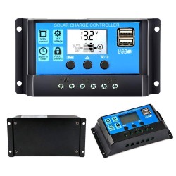 Auto solar panel charge controller - PWM controller - LCD display - dual USB - 12V - 24VSolar panel controllers