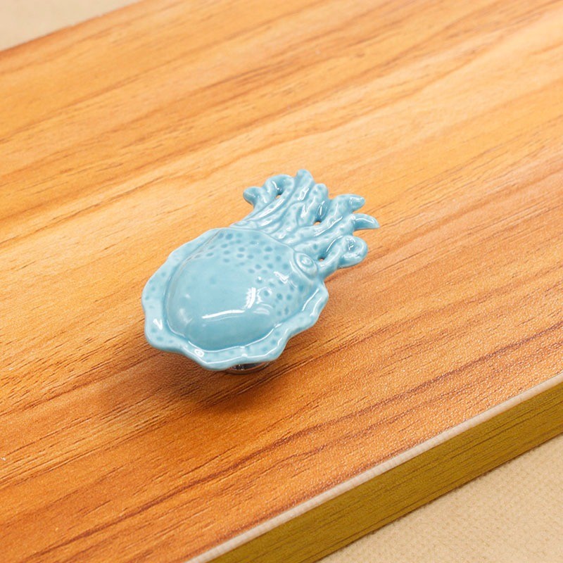Poignées de meubles en céramique - boutons - en forme de pieuvre