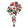 Elegant brooch with crystal flowersBrooches