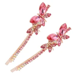 Double crystal butterfly - hairpin - 2 piecesHair clips