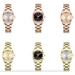 CHRONOS - montre à quartz dorée de luxe - acier inoxydable
