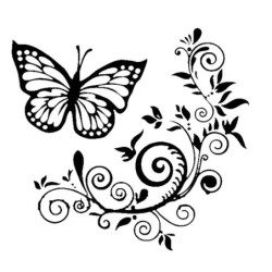 Decoratieve autosticker - vlinder / bloemenStickers