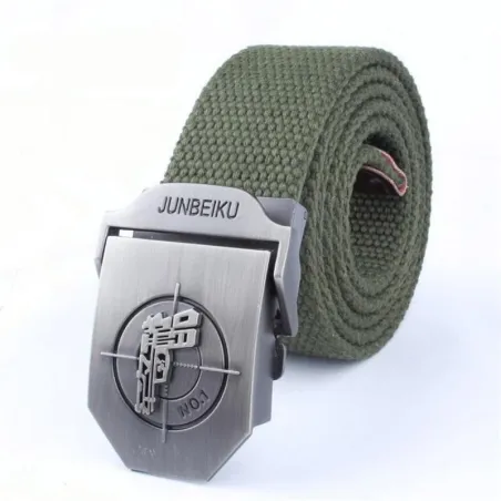 Militaire canvas riem - metalen gesp met pistoolRiemen