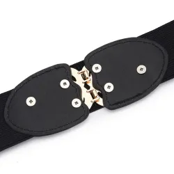 Elastische canvas riem - met decoratieve metalen gespRiemen