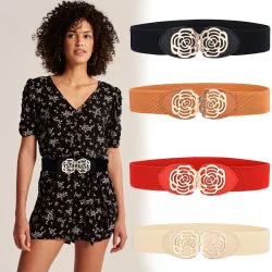 Elastische canvas riem - met decoratieve metalen gespRiemen