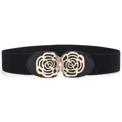 Elastic canvas belt - with decorative metal buckleBelts