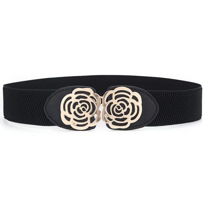 Elastische canvas riem - met decoratieve metalen gespRiemen