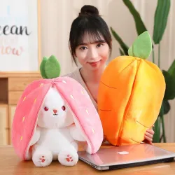 Plush white rabbit - pillow with zipper - toyCuddly toys