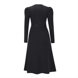 Elegante gebreide jurk - lange mouw - tailleriemJurken