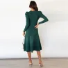 Elegante gebreide jurk - lange mouw - tailleriemJurken
