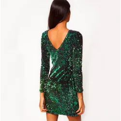 Groene mini-jurk met paillettenJurken