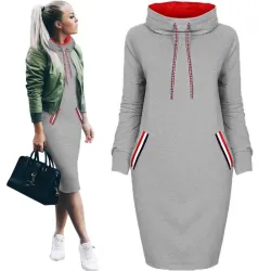 Elegante knielange jurk - met colJurken