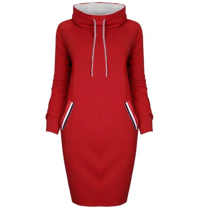 Robe élégante au genou - avec col roulé