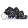 Leather belt with rivets / stars - metal buckleBelts