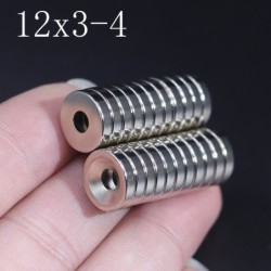 N35 - aimant néodyme - disque rond puissant - 12 mm * 3 mm - avec trou de 4 mm