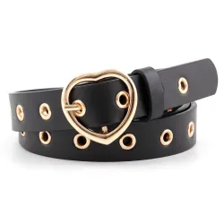 Klassieke lederen riem - metalen hartvormige gespRiemen