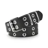 Leren riem in punkstijl - dubbele metalen ringenRiemen