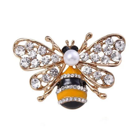 Broche abeille en cristal