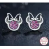 Strik / kristallen - 925 sterling zilveren oorbellenOorbellen