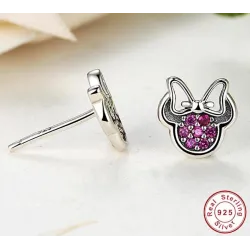 Noeud / cristaux - Boucles d'oreilles en argent 925