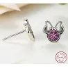 Strik / kristallen - 925 sterling zilveren oorbellenOorbellen