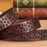 Ceinture en cuir véritable sculpté - avec une boucle en métal