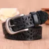 Ceinture en cuir véritable sculpté - avec une boucle en métal