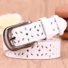 Ceinture en cuir véritable sculpté - avec une boucle en métal