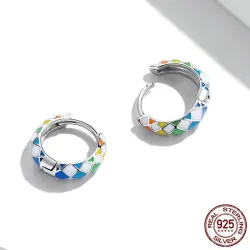 Regenboog oorringen - 925 sterling zilverOorbellen