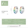 Boucles d'oreilles créoles arc-en-ciel - argent sterling 925