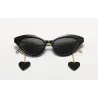 Cat eye stijl zonnebril - met ketting / hartZonnebril