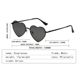 Heart shaped sunglasses - metal frame - UV400Sunglasses