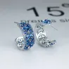 Boucles d'oreilles élégantes en argent - fleurs de cristal