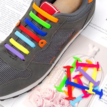 Lacets élastiques en silicone - sans attache - 12 pièces