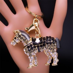 Kristallen paard - gouden sleutelhangerSleutelhangers