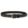 Leather belt - round rivets / crystalsBelts